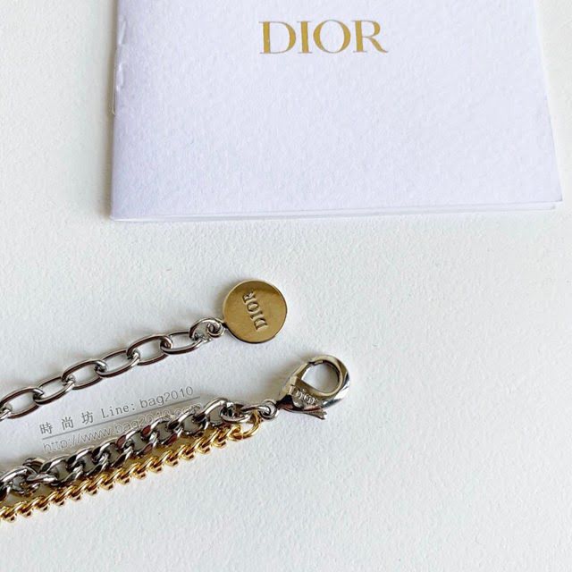 Dior飾品 迪奧經典熱銷2021新款雙色手鏈 雙層鏈條CD手鏈  zgd1056